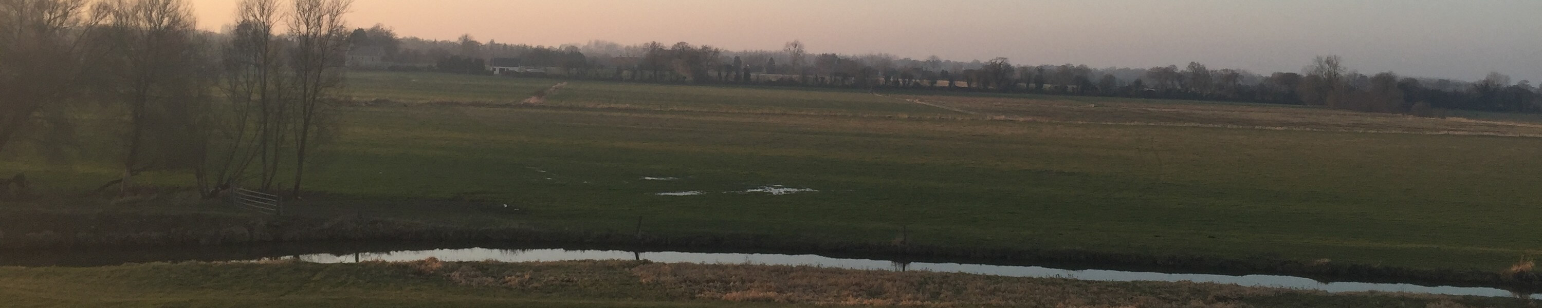 looking in the direction of the Timmes orchard from La Fiere bridge, all this area was flooded in 1944